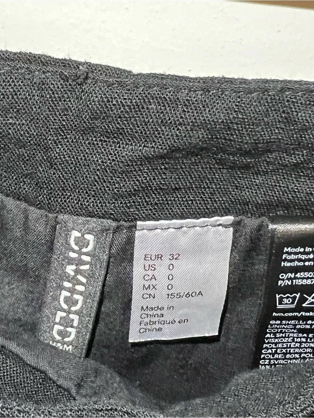 H&M Black Mini Skirt with Front Slit